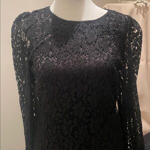 Dolce & Gabbana Black Lace Long Sleeve Dress